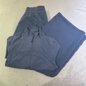 Luluemon - Define Nulu Jacket Cropped and Scuba Mid-Rise Wide Leg Pant